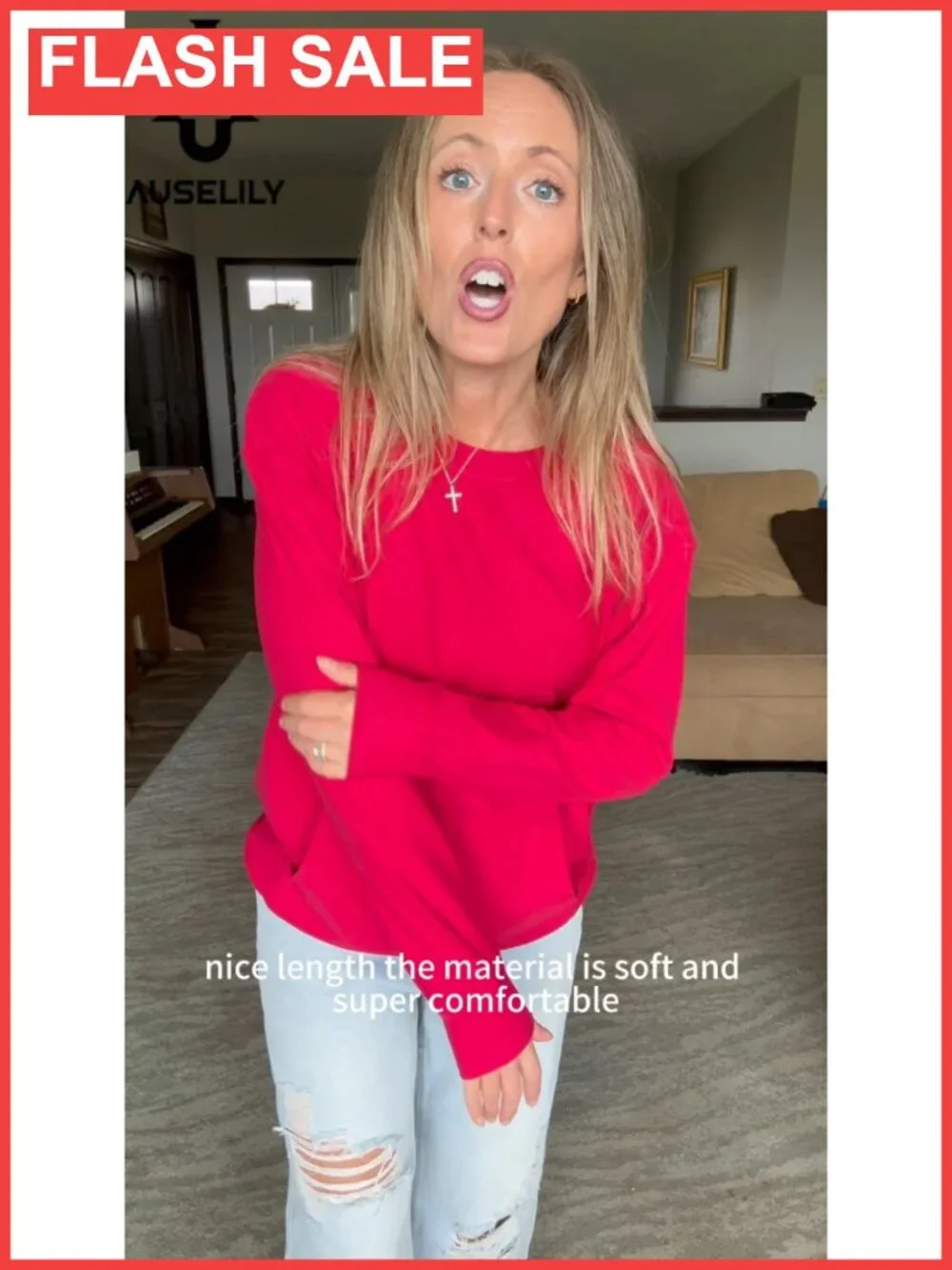 Women's Oversized Crewneck Sweatshirt Hoodless Kangaroo Pocket Pullover